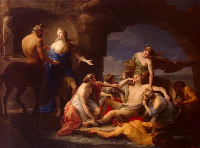 ئەخیلیس لەژێر میهرەبانی تایس و بونەوەرە خوداییەکان! تابلۆی پیمپیۆ بۆتۆنئ ١٧٧٠ /ئیتالیا Author: Pompeo Batoni Painting, Oil on canvas, 226.5x297.5 cm Origin: Italy, 1770 Personage: Achilles