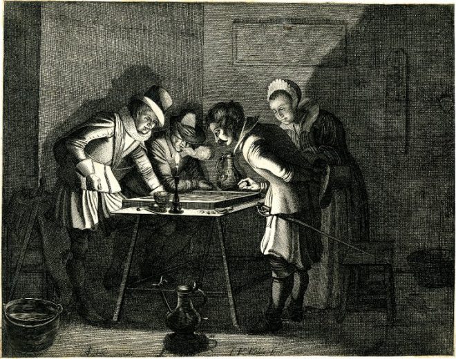 Print made by Jan van de Velde II Date 1615-1641 The backgammon players.