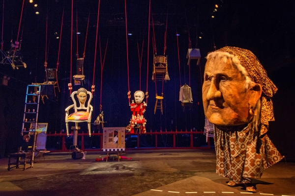 A scene from Theodora Skipitares' The Chairs at La MaMa's Ellen Stewart Theatre